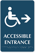 Accessible Entrance with Right Arrow Braille Engraved Sign