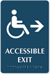 Accessible Exit with Right Arrow Braille Engraved Sign