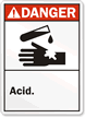 Danger (ANSI): Acid (with graphic)