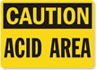 Caution Acid Area Sign