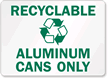 Recyclable Aluminum Cans Sign