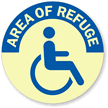Area Of Refuge with Graphic Sign
