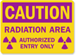 Caution Radiation Area Authorized Entry Sign