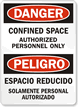 Danger Confined Space Authorized Personnel Sign