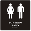 Bathroom Tactile Touch Braille Bilingual Engraved Door Sign
