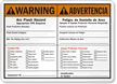 Arc Flash Hazard PPE Required Sign (Bilingual)