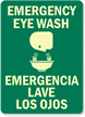 Emergency Eye Wash (with graphic) (Bilingual)