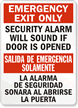 Emergency Exit Only Security Alarm Sign Bilingual
