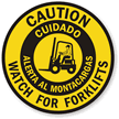 Bilingual Caution Forklift Traffic SlipSafe™ Floor Sign