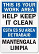 This Your Work Area Help Sign Bilingual