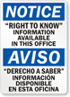 Bilingual Right To Know Information Sign