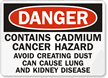 Danger: Contains Cadmium Cancer Hazard Sign