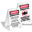 Asbestos & Respirator Required Reversible Fold-Ups Floor Sign