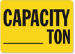 Capacity Ton Sign
