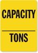 Capacity Tons Sign