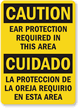 Ear Protection Required Bilingual Sign
