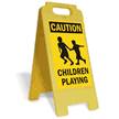 Caution Children Playing Floor Sign