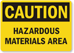 Caution Hazardous Material Area Sign