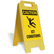 Caution Icy Conditions Free-Standing Sign