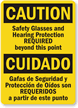 Caution Safety Glasses Required Sign