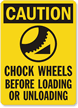 Caution Chock Wheels Loading Unloading Sign