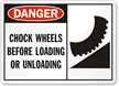 Chock Wheels Before Loading Or Unloading Sign
