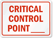 Critical Control Point ---