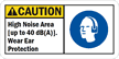 High Noise Area Wear Ear Protection Sign