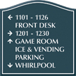 Santera HT Directional Sign w/Border, 11.875 in. x 11.875 in.