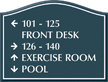 Santera HT Directional Sign w/Border, 9 in. x 11.875 in.