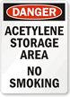 Danger Acetylene Storage Area Sign