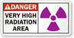 Danger: Very Radiation Area Sign