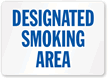 Designated Smoking Area (blue text)