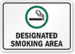 DESIGNATED SMOKING AREA Sign