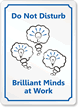 Do Not Disturb, Brilliant Minds Work Sign
