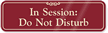 Session In Progress: Do Not Disturb Sign