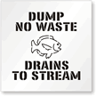 Dump No Waste, Drains to Stream Stencil