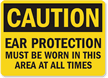 Caution Ear Protection Must Be Worn Sign