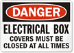 Danger Electrical Box Covers Closed Sign