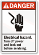Danger (ANSI) Sign: Electrical Hazard Turn Off Power