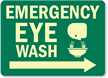 Emergency Eye Wash Arrow Right Sign