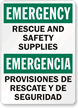 Emergency Rescue Safety Bilingual Sign