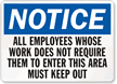 Employees Keep Out Sign