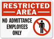 Restricted Area Admittance Employees Sign