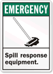 Emergency Spill Response Equipment Sign