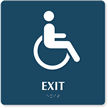 Exit Braille Engraved Door Sign With Accessible Pictogram