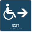 Exit, Right Arrow Engraved With Accessible Pictogram Sign