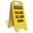 Caution Falling Ice And Snow Standing Floor Sign