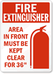 Fire Extinguisher Area Clear Sign
