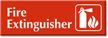 Fire Extinguisher Engraved Door Sign with Graphic
